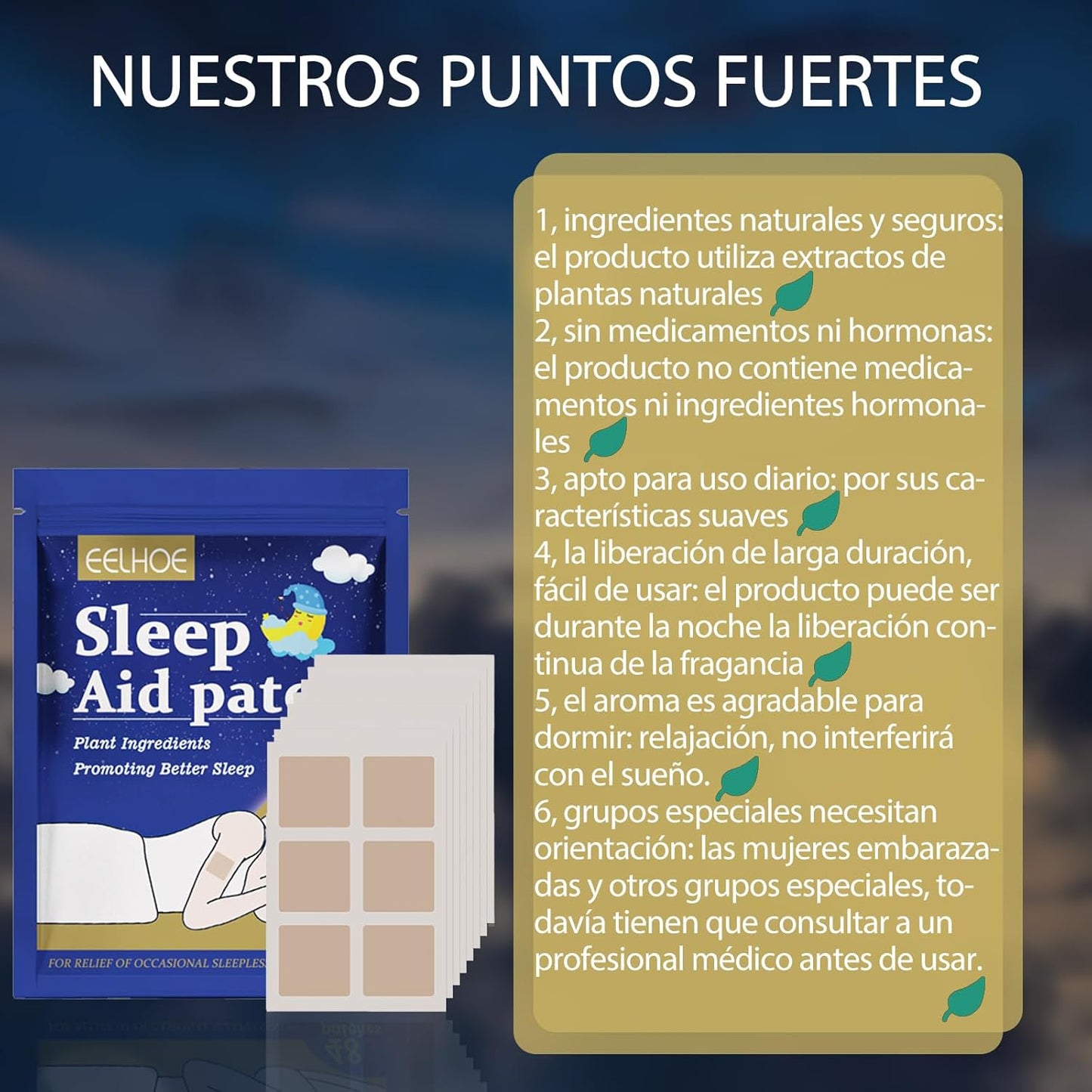 Parches naturales para dormir SleepAid™ (48 parches)